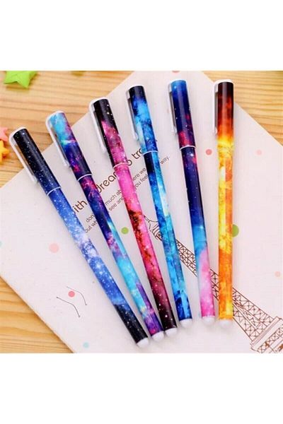 Jetcom Set of 6 Rainbow Galaxy Colored Gel Pens