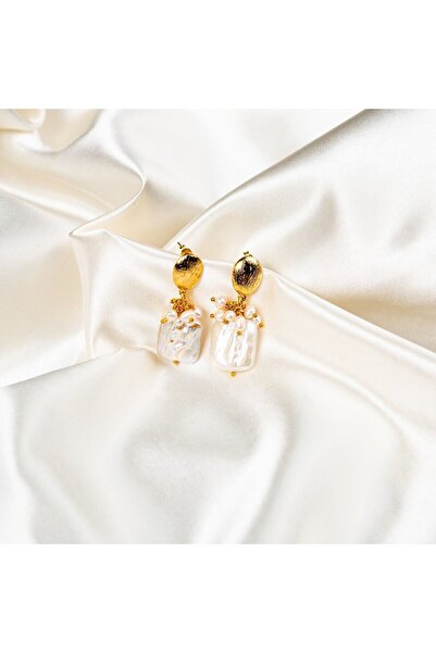 jewine studio Sertifikalı Gerçek Barok İnci Özel Tasarım Küpe (Çift)