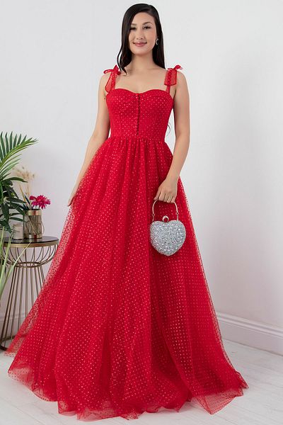 PULLIMM Rochie cu bretele din tul cu sclipici - ECR5331