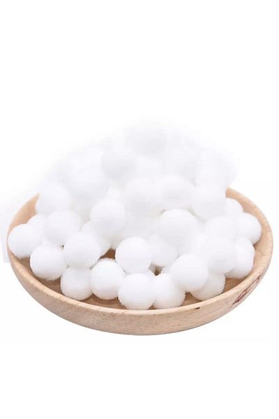 Yumuşakkeçe 100 Pieces 2cm White Pompom Soft Pompom Plush