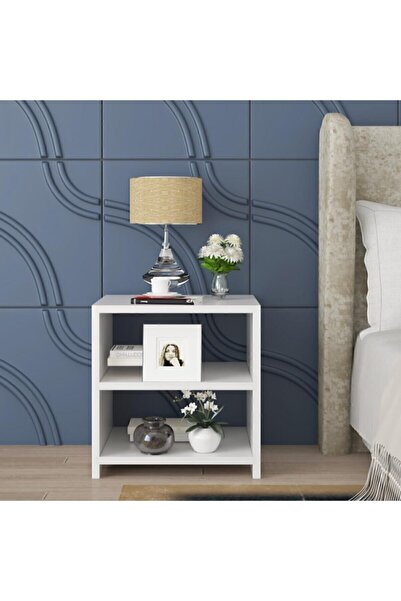 Genel Markalar Bölmeli Yatak Odası Komodini Beyaz