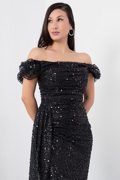 PULLIMM Rochie din tul cu paiete cu decolteu inima - ECR5350
