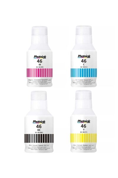 PHOTOINK Canon Gı-46 Photoink 1 Set 4 Renk Pigment Mürekkep Gx6040 Gx7040