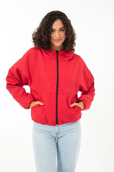 Montup Ženska crvena Sa kapuljačom vodootporna i Otporan na vetar Sa džepovim...