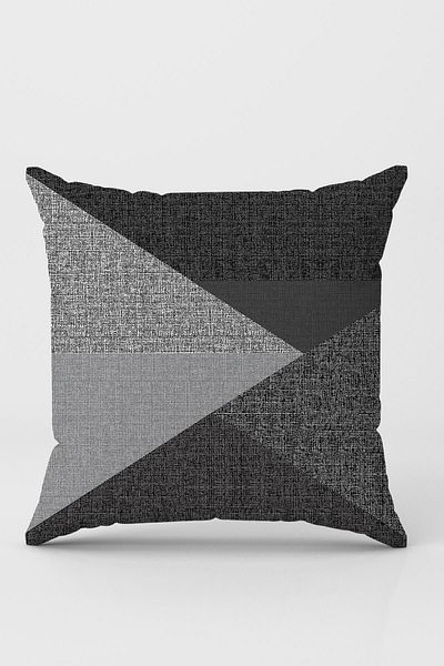 Viva Home Smoked Premium Thai Feather Stain Resistant Fabric Geometric Double Sided Throw Pillow Pillow Case Krl1123