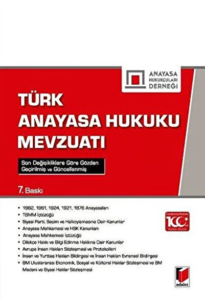 Adalet Yayınevi Türk Anayasa Hukuku Mevzuatı / Ömer Temel / Adalet Yayınevi /...