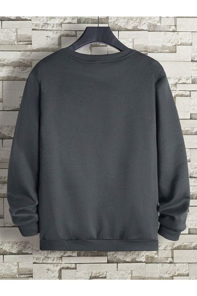 LA GULER Χειμερινό φούτερ Unisex Oversize - Crew Neck, 3 κλωστές βαμβακερό, φλις και σαρντόνι