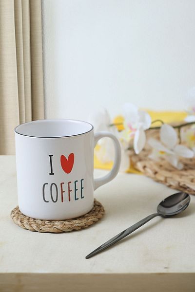 Keramika 10 Cm I Love Coffee Cylinder Mug