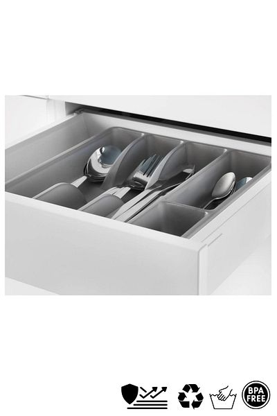 EA Home Concept 31x26 cm Γκρι Χρώμα Συρταριέρα - Κουτάλια στο Εσωτερικό του Ντουλάπας