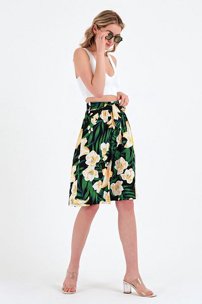BRZ COLLECTION Fustă din viscoză cu modele florale