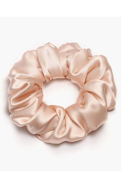 thenile Scrunchie pentru femei, roz, 100% pură mătase de dud - Scrunchie elastică din cauciuc pentru somn moale și confortabil