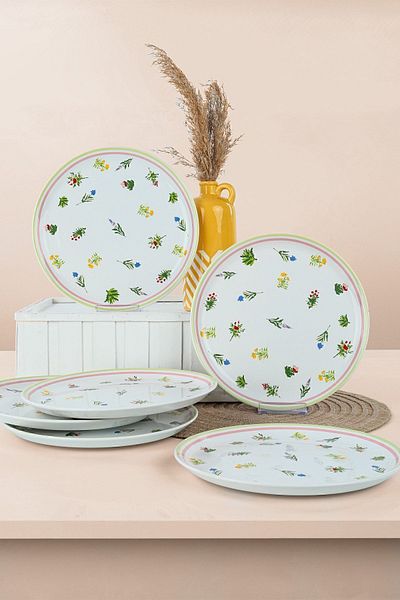 Keramika Spring Flowers Serving Plate 25 Cm 6 Pieces