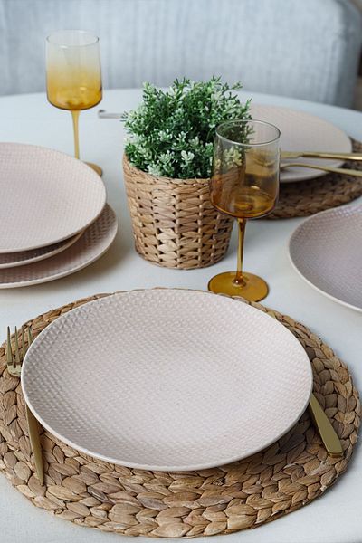 Keramika 27 Cm Crem 6 Farfurii de Servire Relief - Q32