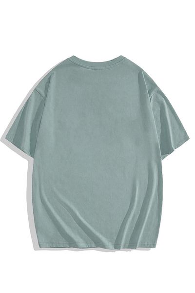 BRZ COLLECTION Μπλουζάκι Unisex Oversize Basic Ανοιχτό Τυρκουάζ