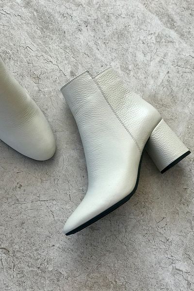 TUNAELLİ Γυναικείες μπότες Nude Color - Γνήσιο φυσικό δέρμα & μποτάκι
