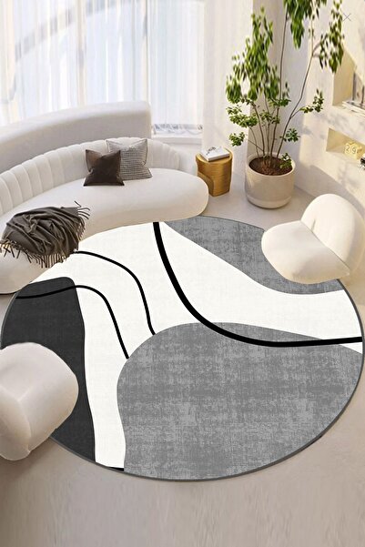 Chilai Home Of Long Ekru Dekoratif Halı Çap Djth