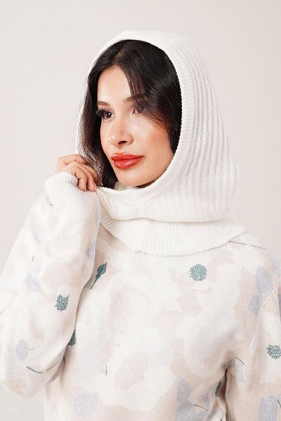Hipo Trend White Knitwear Balaklava Model
