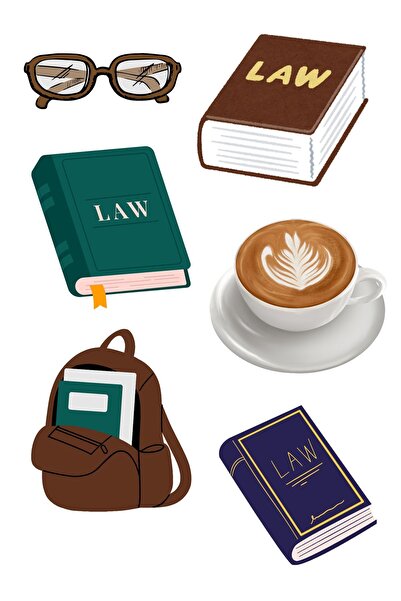 ANSHA CRAFTS مجموعة ملصقات طلاب القانون - للكمبيوتر المحمول والمخطط والدفتر