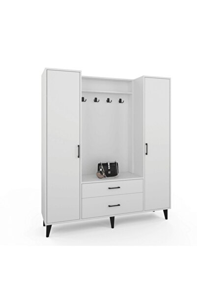 Genel Markalar Malta Portmanto / Vestiyer - Beyaz - Çekmeceli