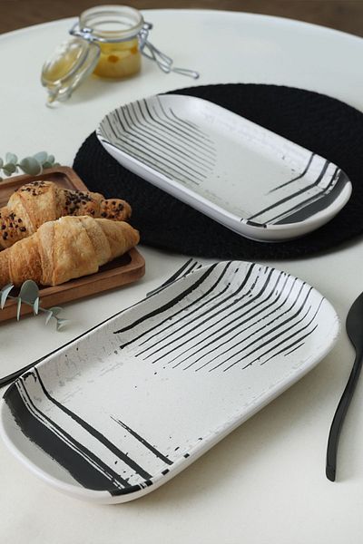Keramika Noyan Shadowy Boat Plate - 28 Cm, 2 Pieces, 21784