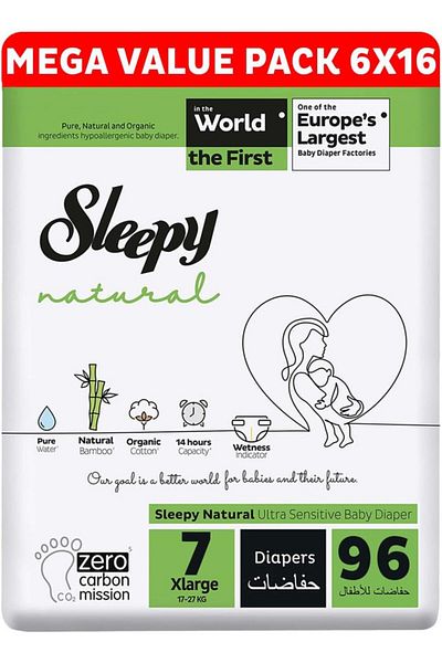 Sleepy Ecologic Pants Size 6 | 96 count | Eco-Friendly | Hypoallergenic | Absorbent | All-Natural