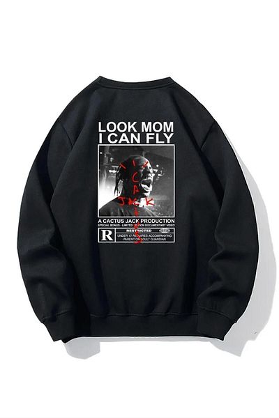 BRZ COLLECTION Unisex Oversize Look Mom I Can Fly Φούτερ