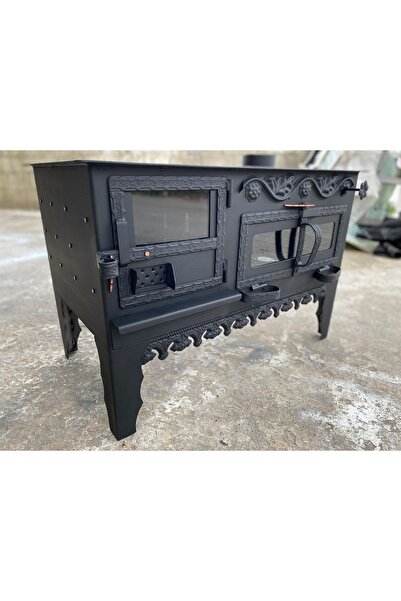 KAAN KUZİNE 90'lık Şömineli Kuzine Tuğlalı Kömür Sobası
