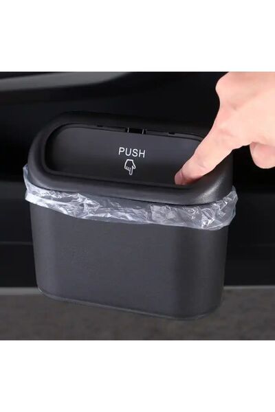 Fenrir Garage Black Portable Car Trash Can - Portable Lid Auto Accessory