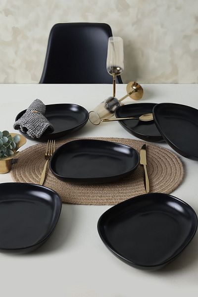Keramika Farfurie Tetra Neagra Mat 23 Cm 6 Bucati 956