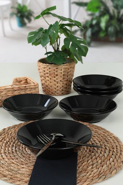 Keramika Farfurie Hitit Neagra 18 Cm 6 Bucati 650