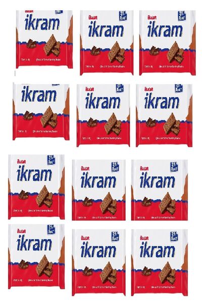Ülker Ikram Bisküvi Çikolata 3'lü Paket Kremalı 252 Gr X 12 Adet