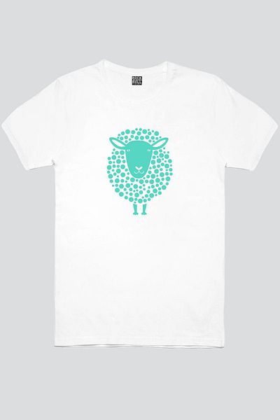 ROCKANDROLL Tricou pentru fetiță cu mânecă scurtă alb de miel cu pete