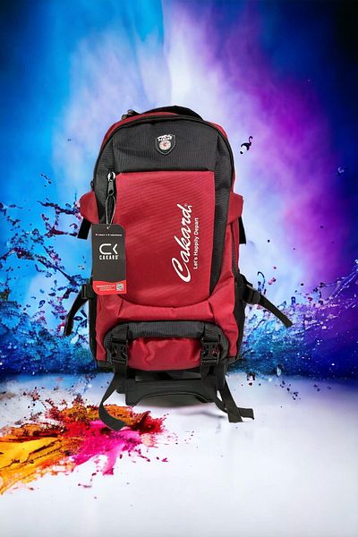 CAKARD 50 Liter Red Orthopedic Unisex Camping Bag - Back Passenger Mountaineer with Squeegee and Wheels