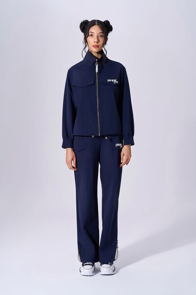 Naar معطف نسائي كاجوال باللون الأزرق الداكن - سحاب، ياقة واقفة NAAR91604-DARK...