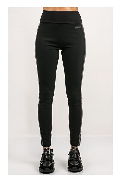 EA7 Comfortable Black Women's Tights - Stripe Detailed 6Dtp79 Tjzoz-1200