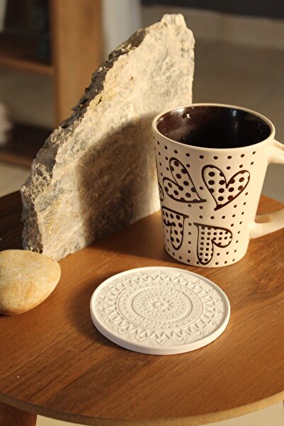 Ueex Home قاعدة أكواب خرسانية مزخرفة من Vıvasto (100% مسحوق حجري)