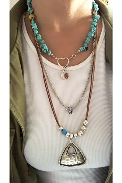 by özllem Long Triangle Bohemian Necklace