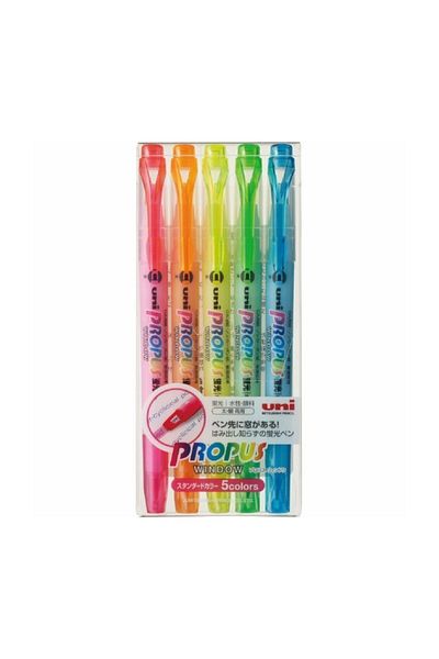 Uni Propus Window Highlighter 5 Pack