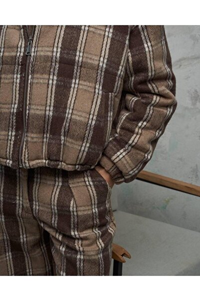 SHCENİ Plaid Bottom Top Set