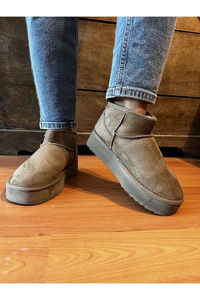 PLUSH STUDIO Γυναικείες μπότες MINK Suede με βελούδινη εσωτερική πλατφόρμα με χοντρή σόλα Παπούτσια μποτάκια