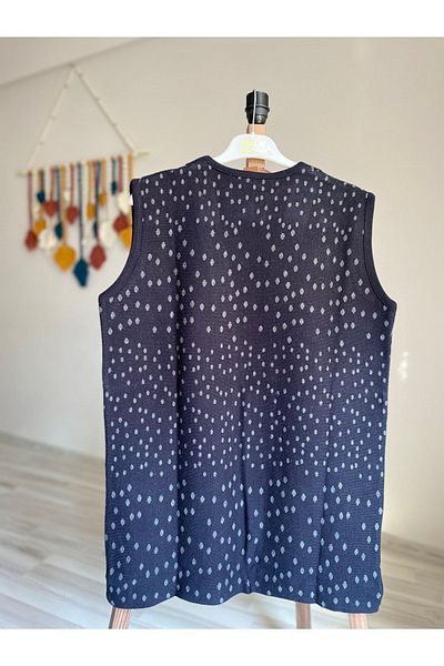 sinankardeşler Vestă Mamă Tricotaj Albastru Marin - Iarnă, Nasturi