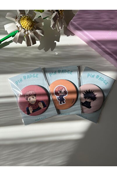 Hara Company Jujutsu Kaisen Animesi 3’lü Anime Rozet (İTADORİ, NOBARA VE MEGUMİ)