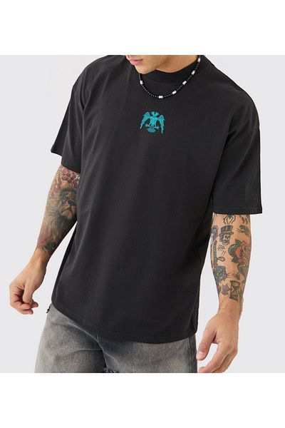 Uniquetex Δικέφαλο μπλουζάκι Oversize Eagle