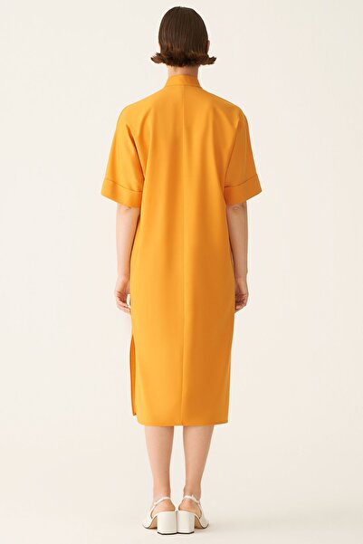 Perspective Edvin Comfortable Fit Tangerine Color Dress