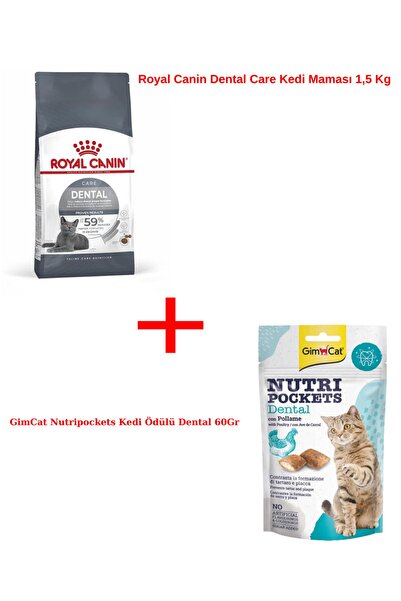 Royal Canin Dental Care Kedi Maması 1,5 Kg + GimCat Nutripockets Kedi Ödülü D...