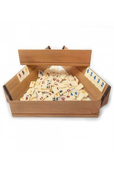 Kervan Large Size Polished Wooden Okey Set
