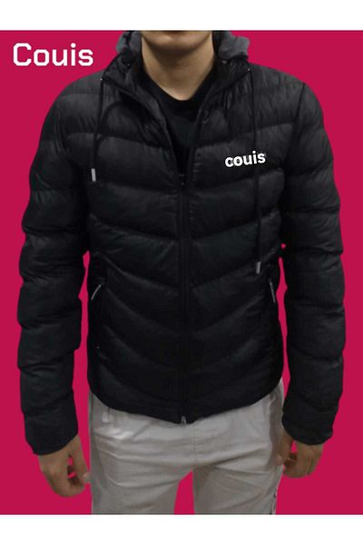 couis Men's Puffer Jacket - Water Cold Proof, Detachable Hood