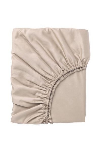 IKEA Double Elastic Sheet, Light Beige Color Meridyendukkan Size 180x200 Cm Cotton