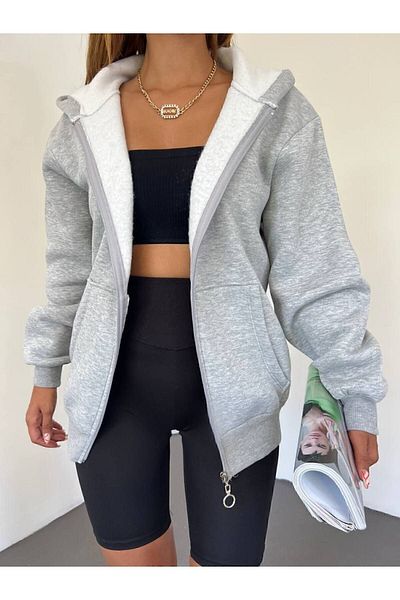 Klein-OFF Hooded and Zippered Kangaroo Sweat - Pocketed