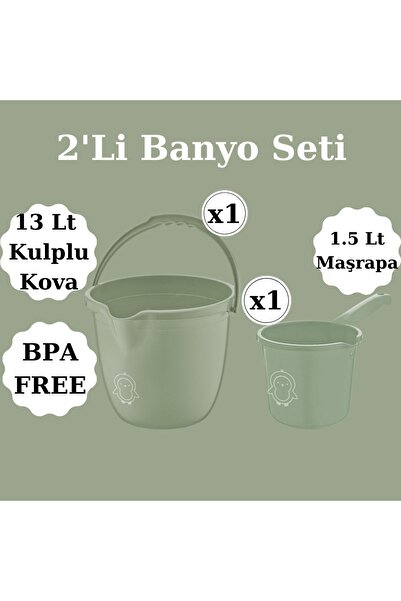 PONÇİK STORE 2'li Bebek Yıkama Banyo Seti Kova - Maşrapa. Bebek Banyo Seti 2li